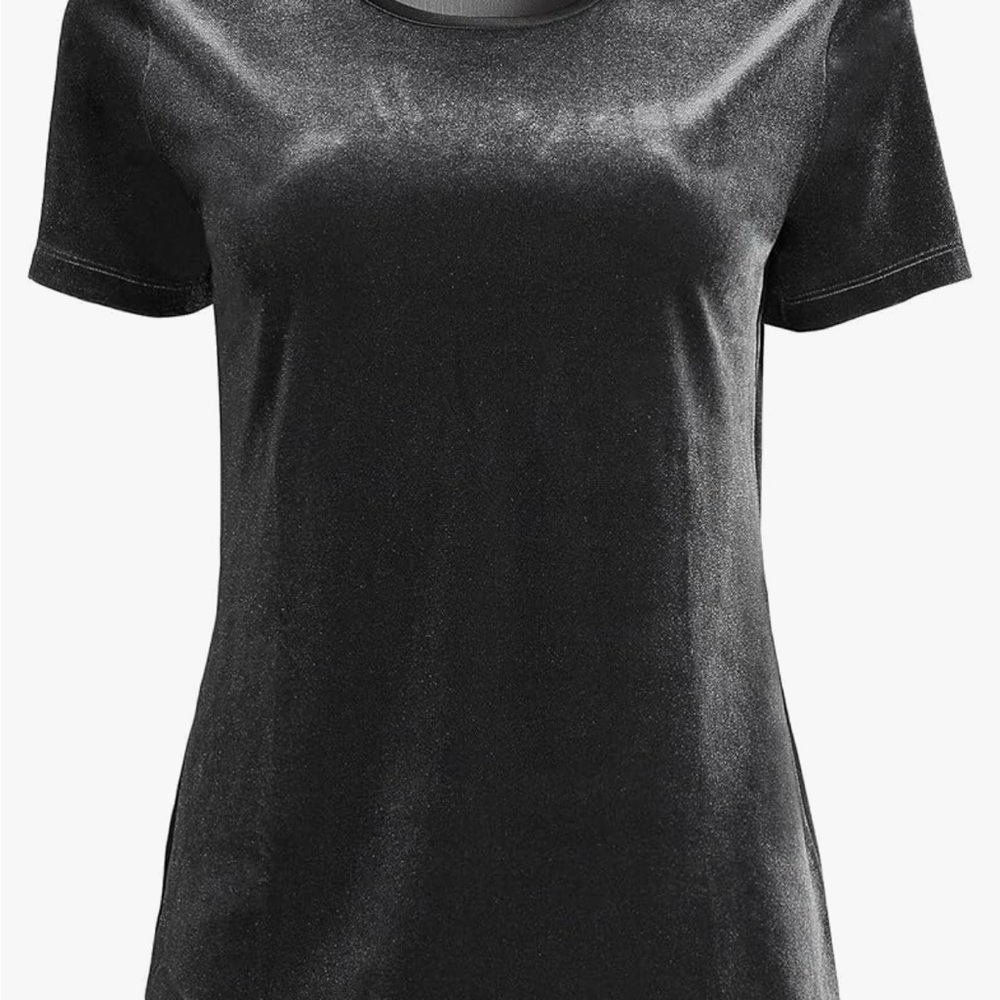 NWOT Land’s End Velvet Short-Sleeve Crew Neck Top